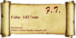 Fohn Tünde névjegykártya