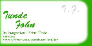 tunde fohn business card